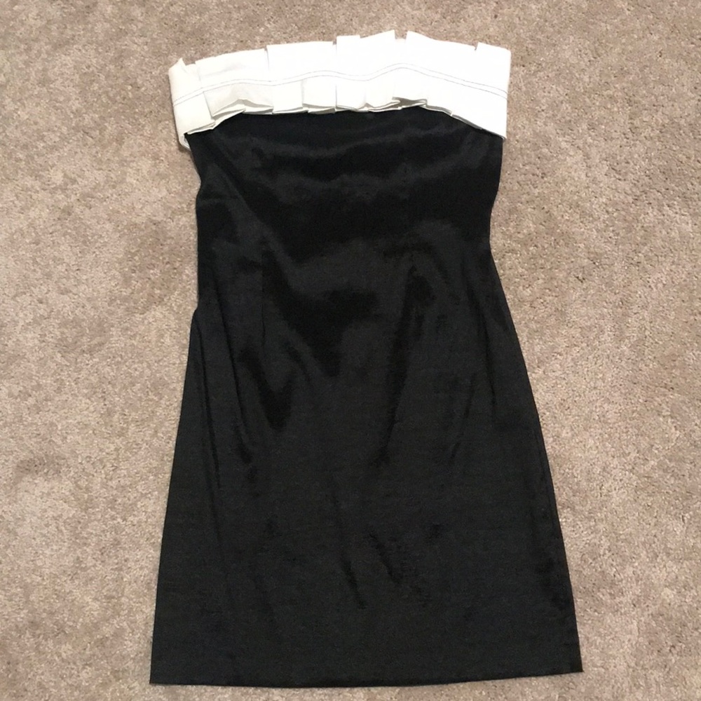 White Fringe Black Dress